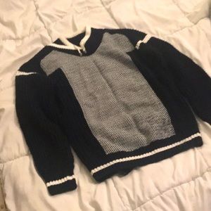 Designer Wool Knit Sweater | Size: Adult Medium | Black / White